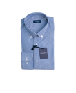 CAMICIA UOMO REGULAR FIT COLLO BOTTON DOWN Popeline Bacchettino BIanco Blu