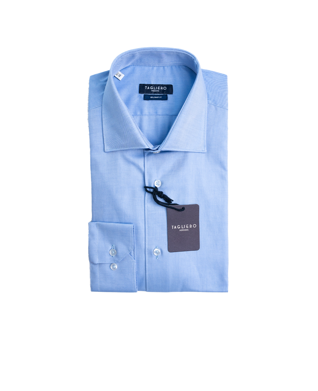 CAMICIA UOMO SLIM FIT COLLO FRANCESE Twill Azzurro
