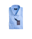 CAMICIA UOMO SLIM FIT COLLO FRANCESE Twill Azzurro