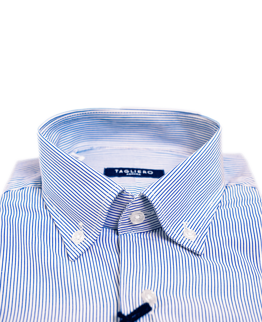 CAMICIA UOMO REGULAR FIT COLLO BOTTON DOWN Popeline Millerighe Blu