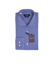 SLIM FIT FRENCH COLLAR MAN SHIRT Blue Micro Vichy Popeline