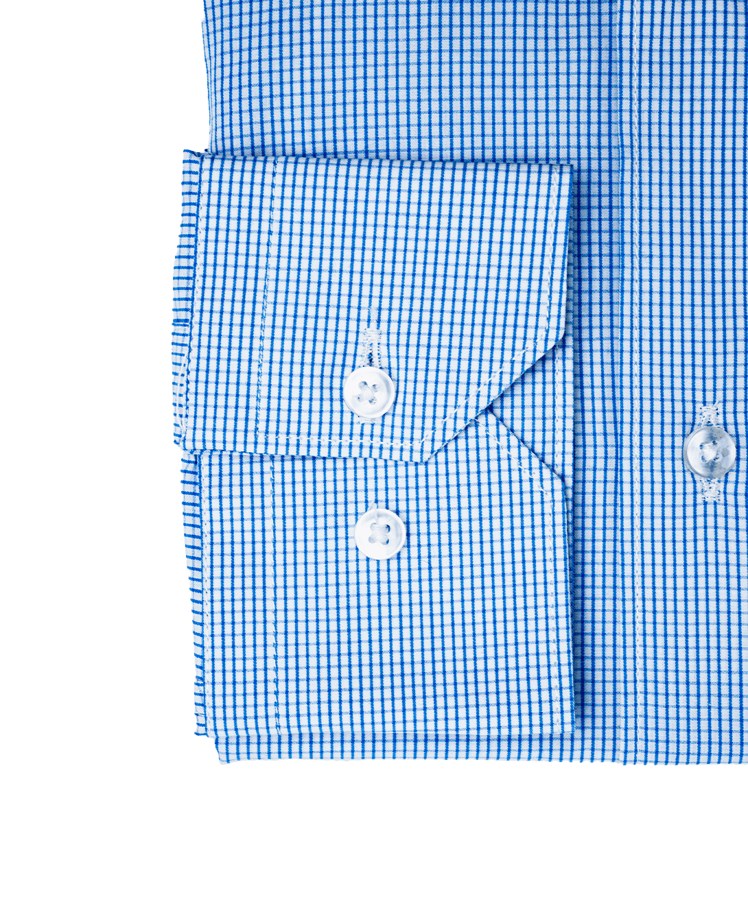 SLIM FIT FRENCH COLLAR MAN SHIRT Light Blue Check Popeline