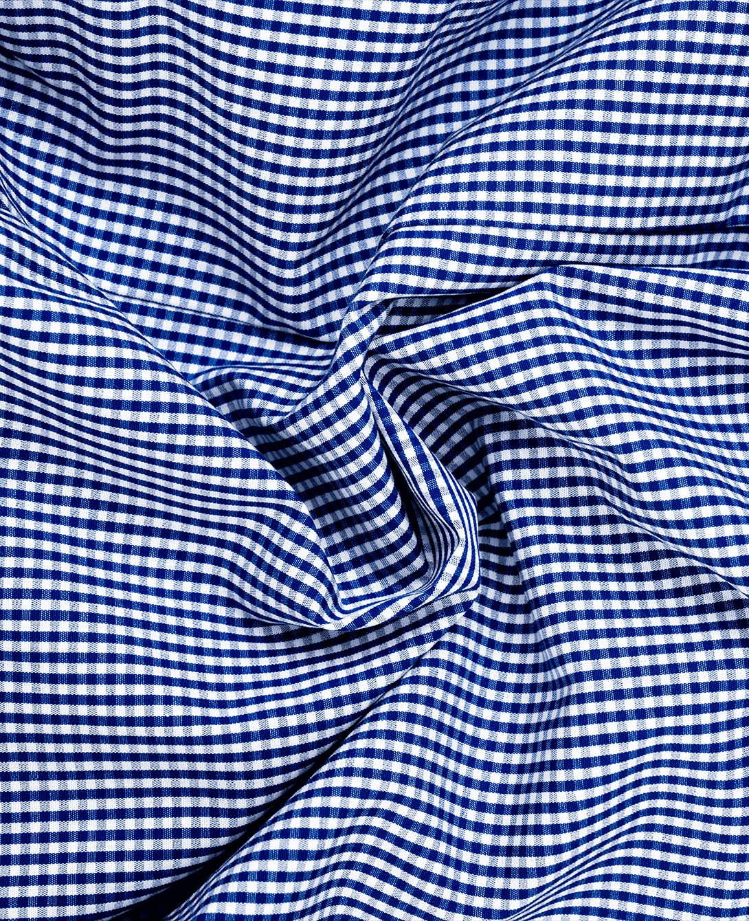 CAMICIA UOMO REGULAR FIT COLLO FRANCESE Popeline Micro Vichy Blu