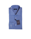 CAMICIA UOMO REGULAR FIT COLLO FRANCESE Popeline Micro Vichy Blu