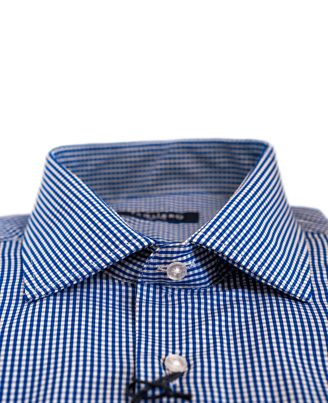 CAMICIA UOMO REGULAR FIT COLLO FRANCESE Popeline Micro Vichy Blu