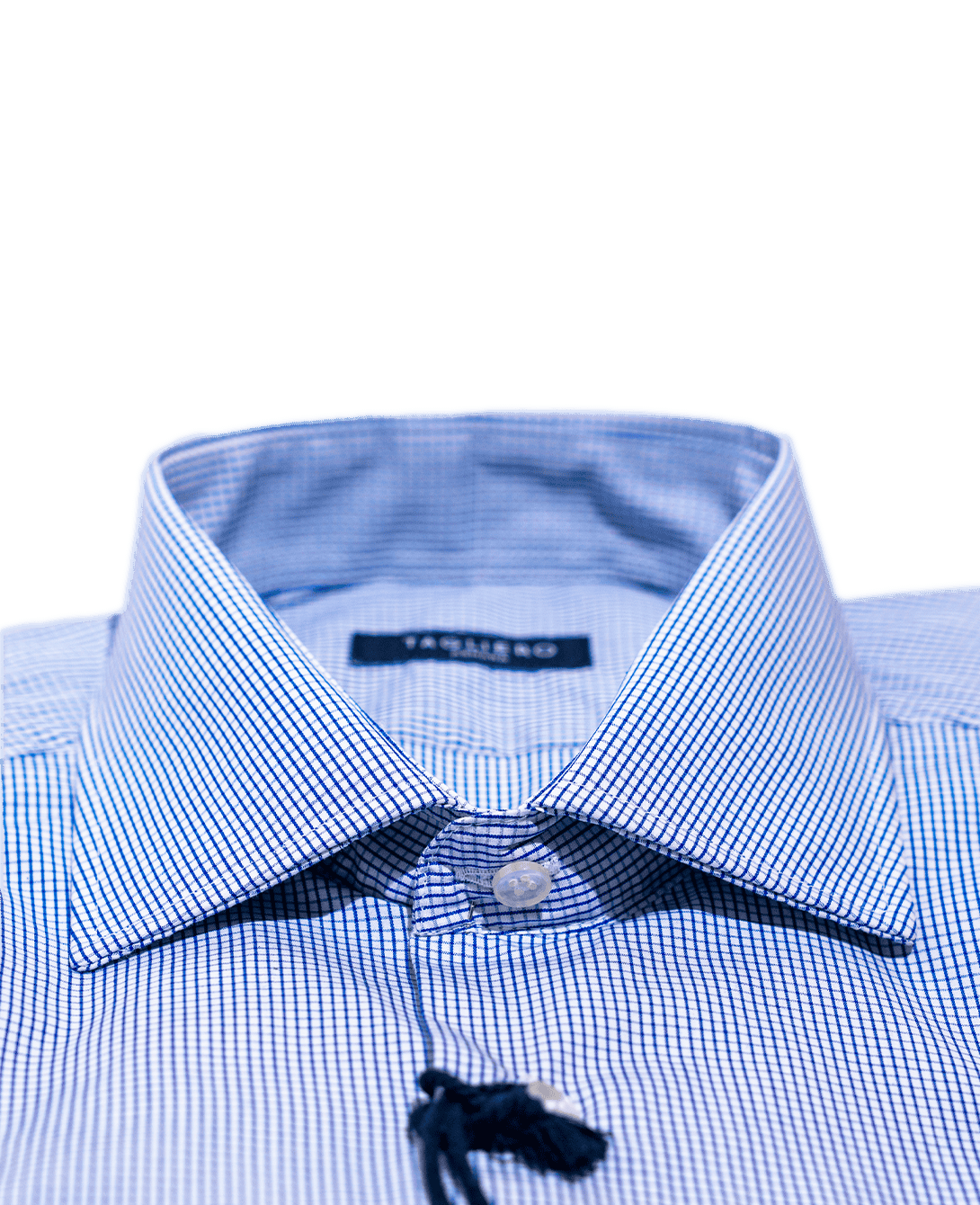 CAMICIA UOMO REGULAR FIT COLLO FRANCESE Popeline Quadro Blu