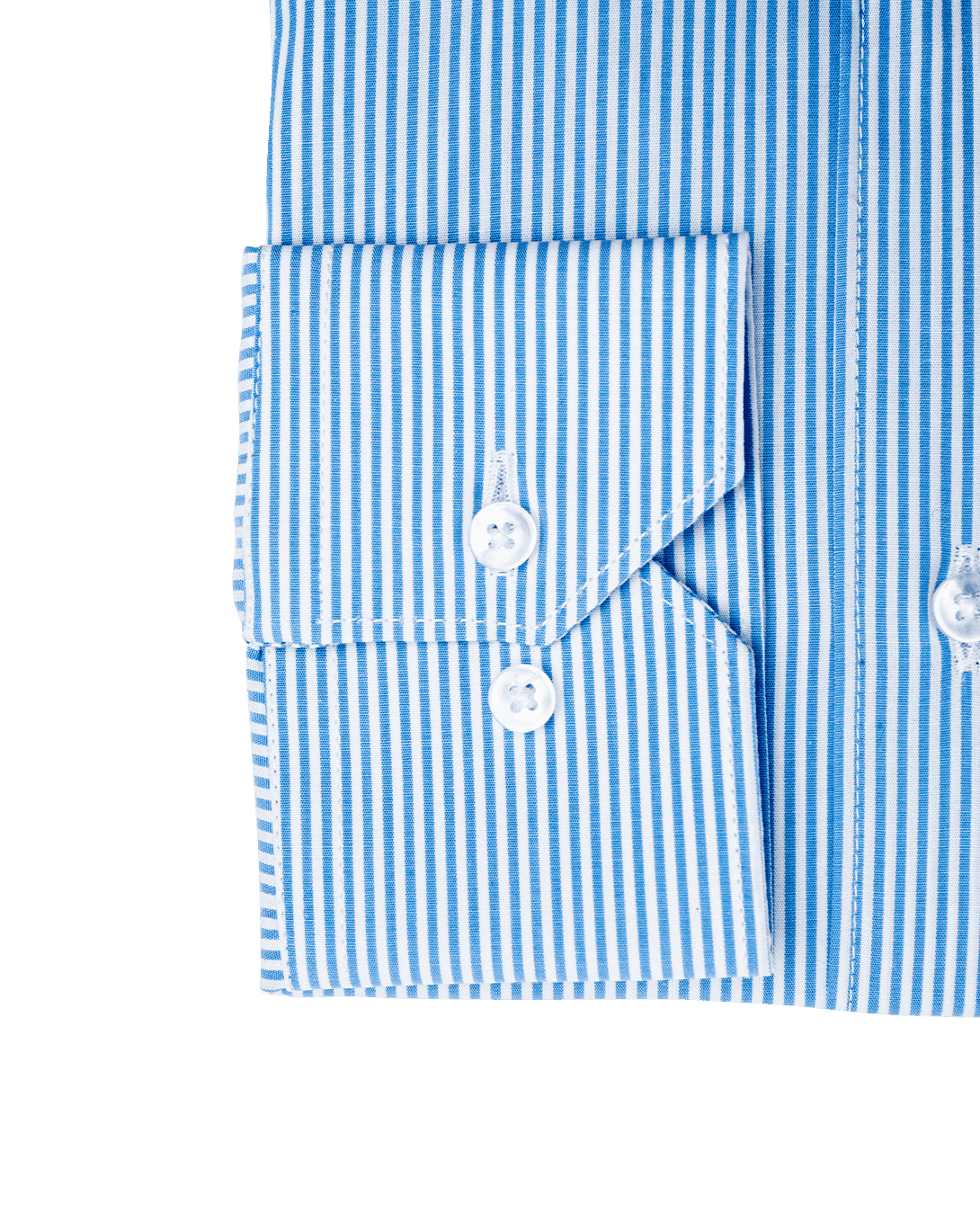 SLIM FIT FRENCH COLLAR MAN SHIRT White Light Blue Stripe Popeline