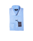 SLIM FIT FRENCH COLLAR MAN SHIRT White Light Blue Stripe Popeline