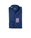 CAMICIA UOMO SLIM FIT COLLO BOTTON DOWN Popeline Blu