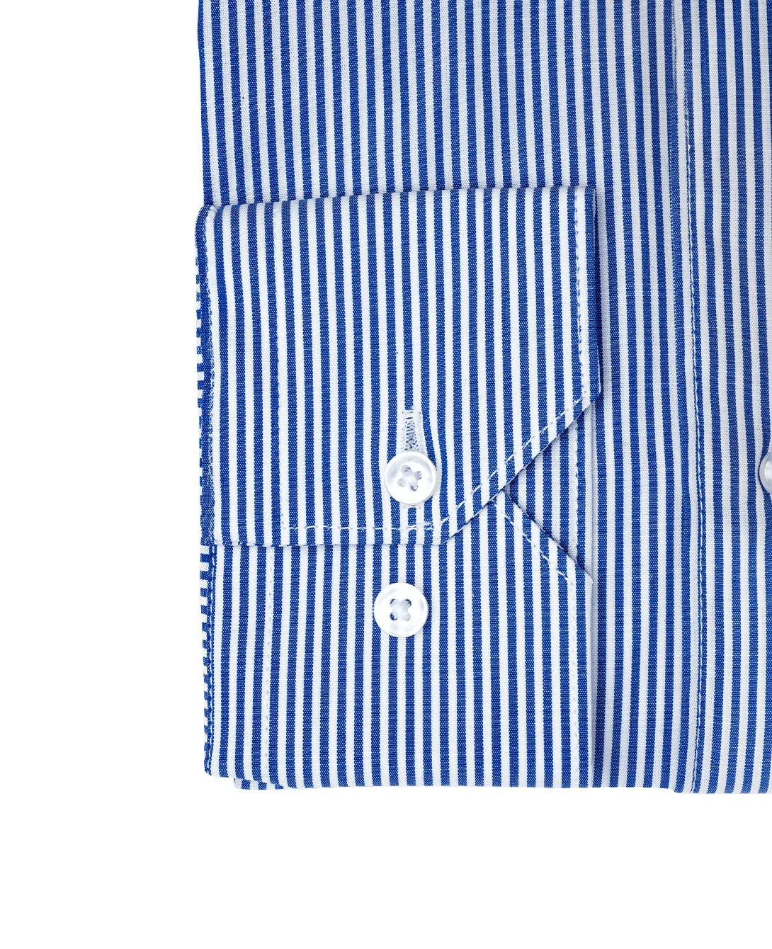 SLIM FIT FRENCH COLLAR MAN SHIRT White Blue Stripe Popeline