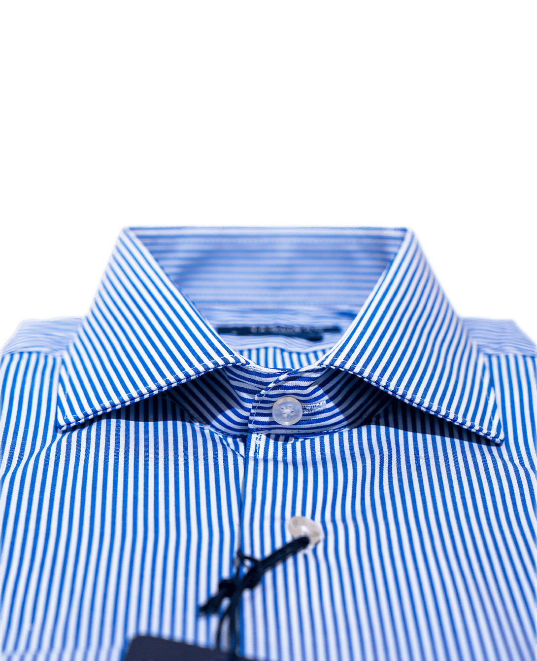 CAMICIA UOMO SLIM FIT COLLO FRANCESE Popeline Bacchettino BIanco Blu