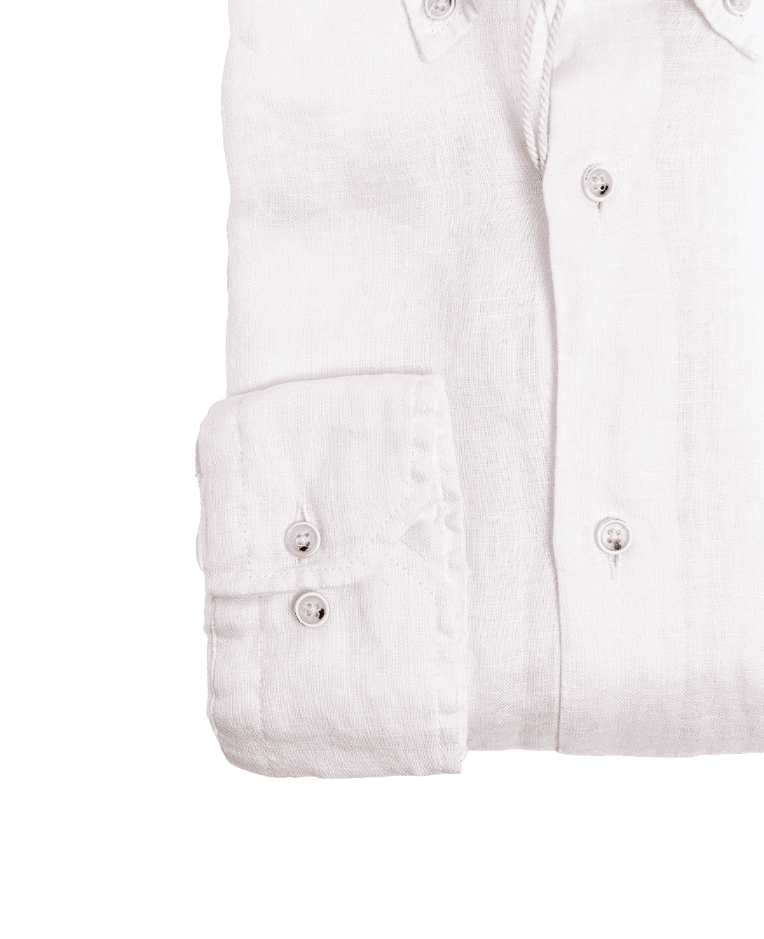 REGULAR FIT BOTTON DOWN MAN SHIRT White Linen