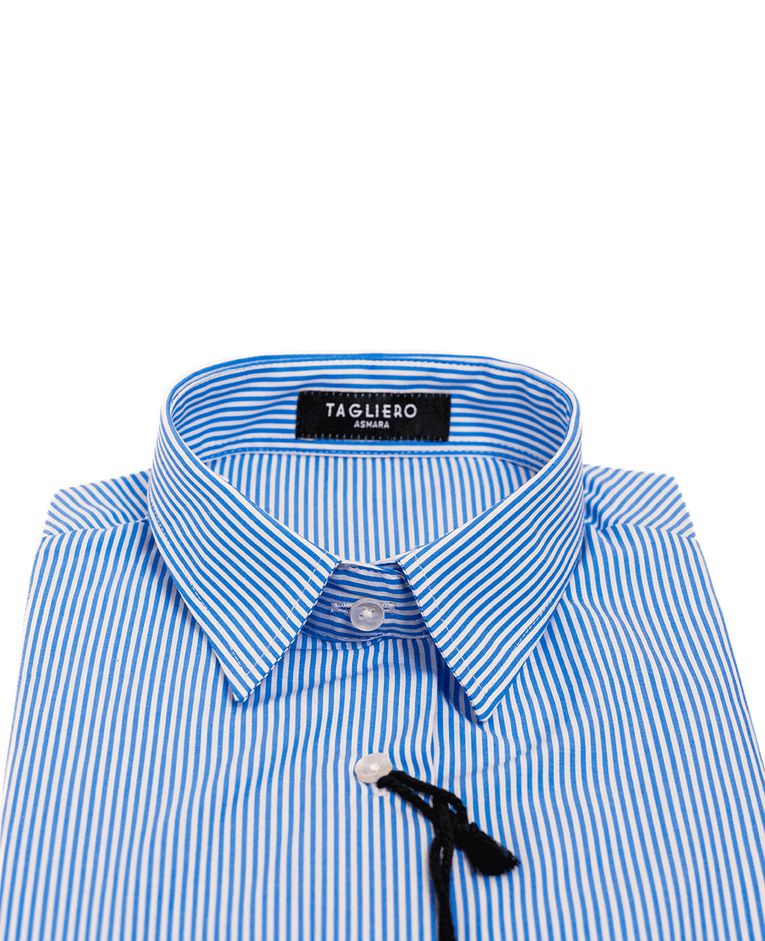 CAMICIA DONNA COTONE Popeline Bacchettino Bianco Azzurro