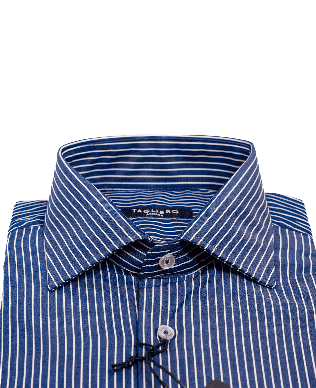 REGULAR FIT FRENCH COLLAR MAN SHIRT Blue Pinstripe Popeline