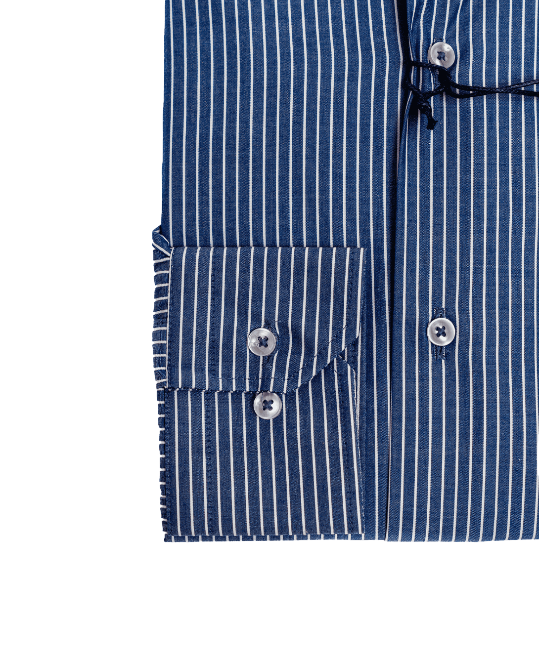 REGULAR FIT FRENCH COLLAR MAN SHIRT Blue Pinstripe Popeline
