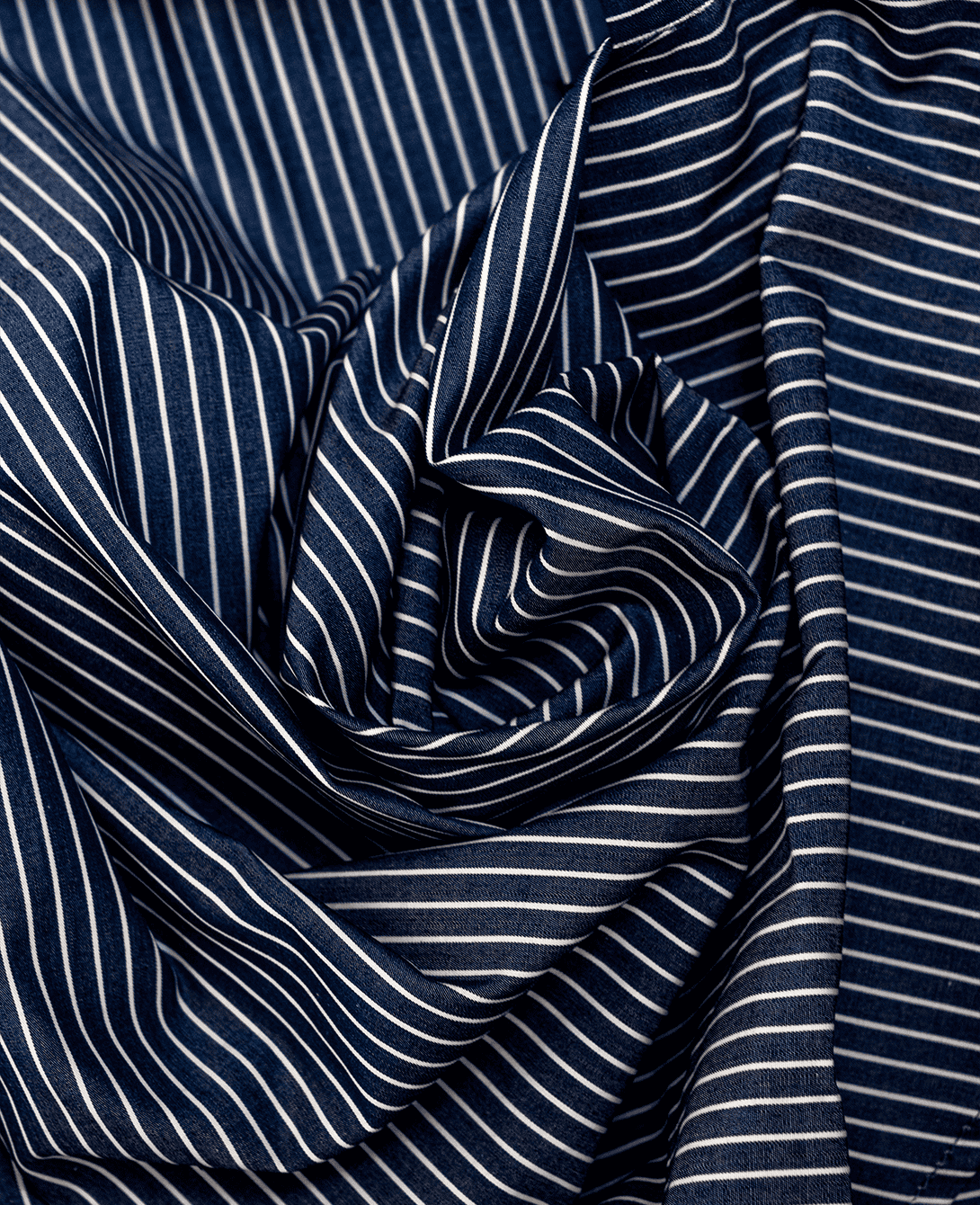 REGULAR FIT FRENCH COLLAR MAN SHIRT Blue Pinstripe Popeline