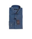 REGULAR FIT FRENCH COLLAR MAN SHIRT Blue Pinstripe Popeline